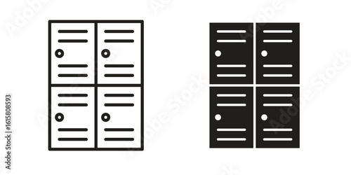 Lockers icon graphic doodle, sketch, outline drawing Vector illustration