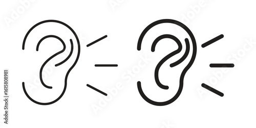 Listening icon graphic doodle, sketch, outline drawing Vector illustration