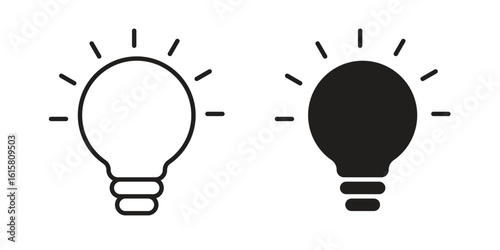 Light bulb icon graphic doodle, sketch, outline drawing Vector illustration