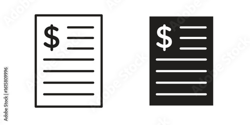 Invoice icon graphic doodle, sketch, outline drawing Vector illustration