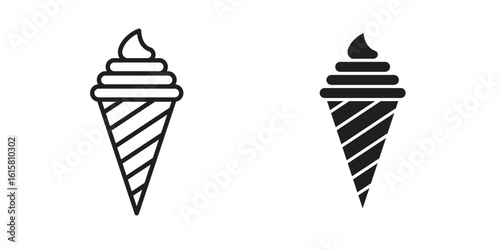 Ice cream icon graphic doodle, sketch, outline drawing Vector illustration