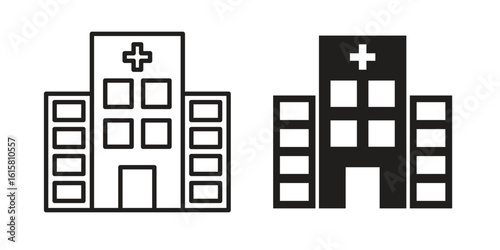 Hospital icon graphic doodle, sketch, outline drawing Vector illustration