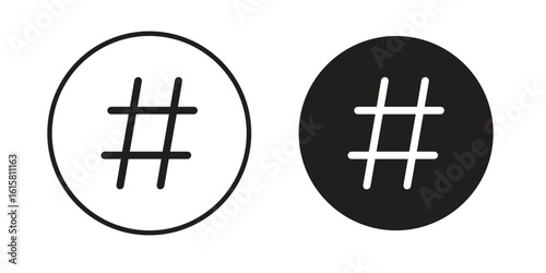 Hashtag icon graphic doodle, sketch, outline drawing Vector illustration