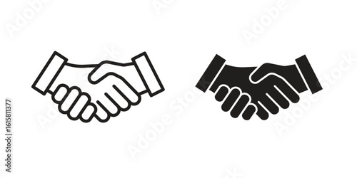 Handshake icon graphic doodle, sketch, outline drawing Vector illustration
