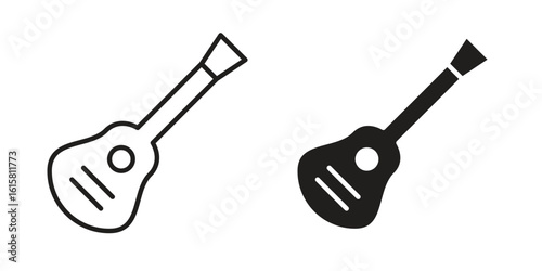 Guitar icon graphic doodle, sketch, outline drawing Vector illustration