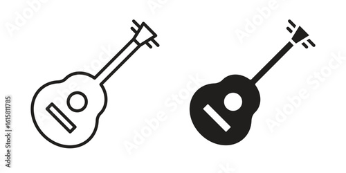 Guitar icon graphic doodle, sketch, outline drawing Vector illustration