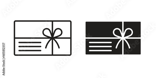 Gift card icon graphic doodle, sketch, outline drawing Vector illustration