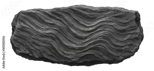 Phyllite rock with silky sheen and wavy foliation