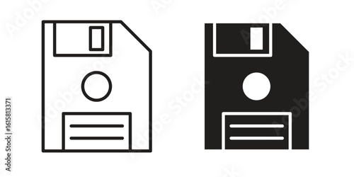 Floppy disk icon graphic doodle, sketch, outline drawing Vector illustration