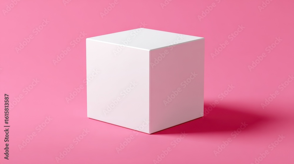 Obraz premium Stunning photo of white box on pink background.