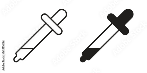 Eye dropper icon graphic doodle, sketch, outline drawing Vector illustration