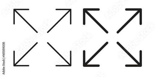 Expand icon graphic doodle, sketch, outline drawing Vector illustration