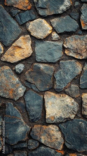 Stone Wall Texture with Natural Rock Shapes and Earthy Colors