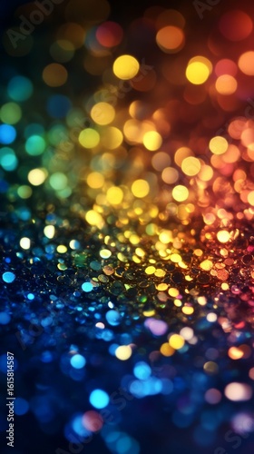 Colorful Glitter Sparkle Background with Bokeh Effect