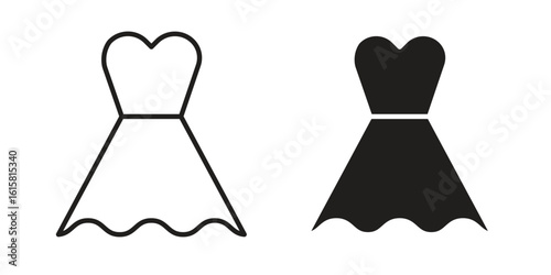 Dress icon graphic doodle, sketch, outline drawing Vector illustration