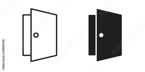 Door icon graphic doodle, sketch, outline drawing Vector illustration