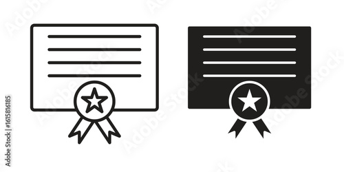 Diploma icon graphic doodle, sketch, outline drawing Vector illustration