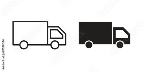 Delivery van icon graphic doodle, sketch, outline drawing Vector illustration