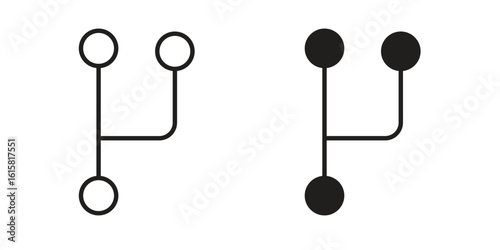 Code branch icon graphic doodle, sketch, outline drawing Vector illustration