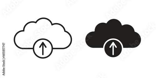 Cloud upload icon graphic doodle, sketch, outline drawing Vector illustration