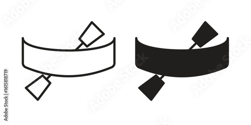 Canoe icon graphic doodle, sketch, outline drawing Vector illustration