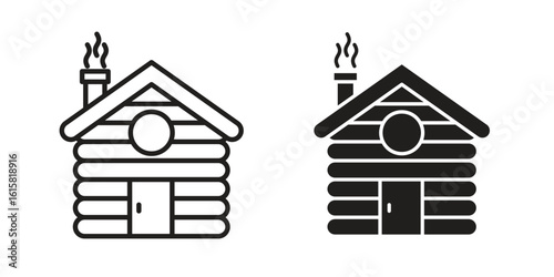 Cabin icon graphic doodle, sketch, outline drawing Vector illustration