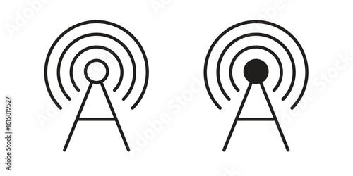 Broadcast icon graphic doodle, sketch, outline drawing Vector illustration