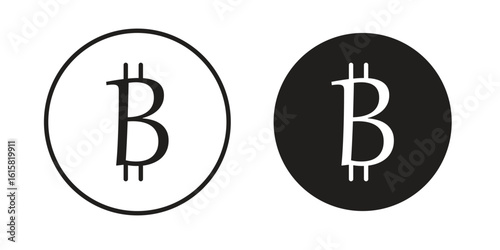Bitcoin icon graphic doodle, sketch, outline drawing Vector illustration