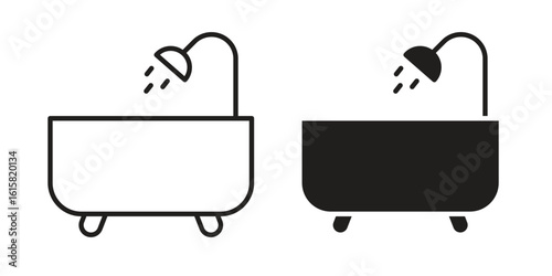 Bathroom icon graphic doodle, sketch, outline drawing Vector illustration