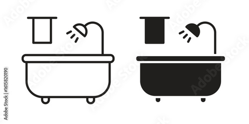 Bathroom icon graphic doodle, sketch, outline drawing Vector illustration
