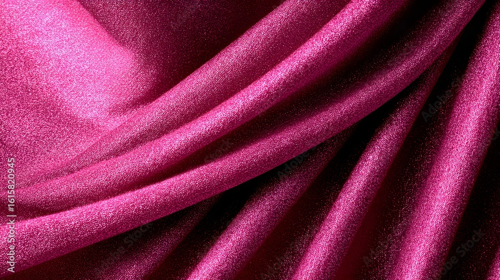 Obraz premium Close-up view of deep magenta fabric folds.