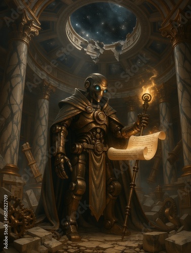 The fusion of futuristic technology and deities
