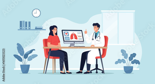 Medical Consultation: Doctor Explaining X-ray Results to a Patient