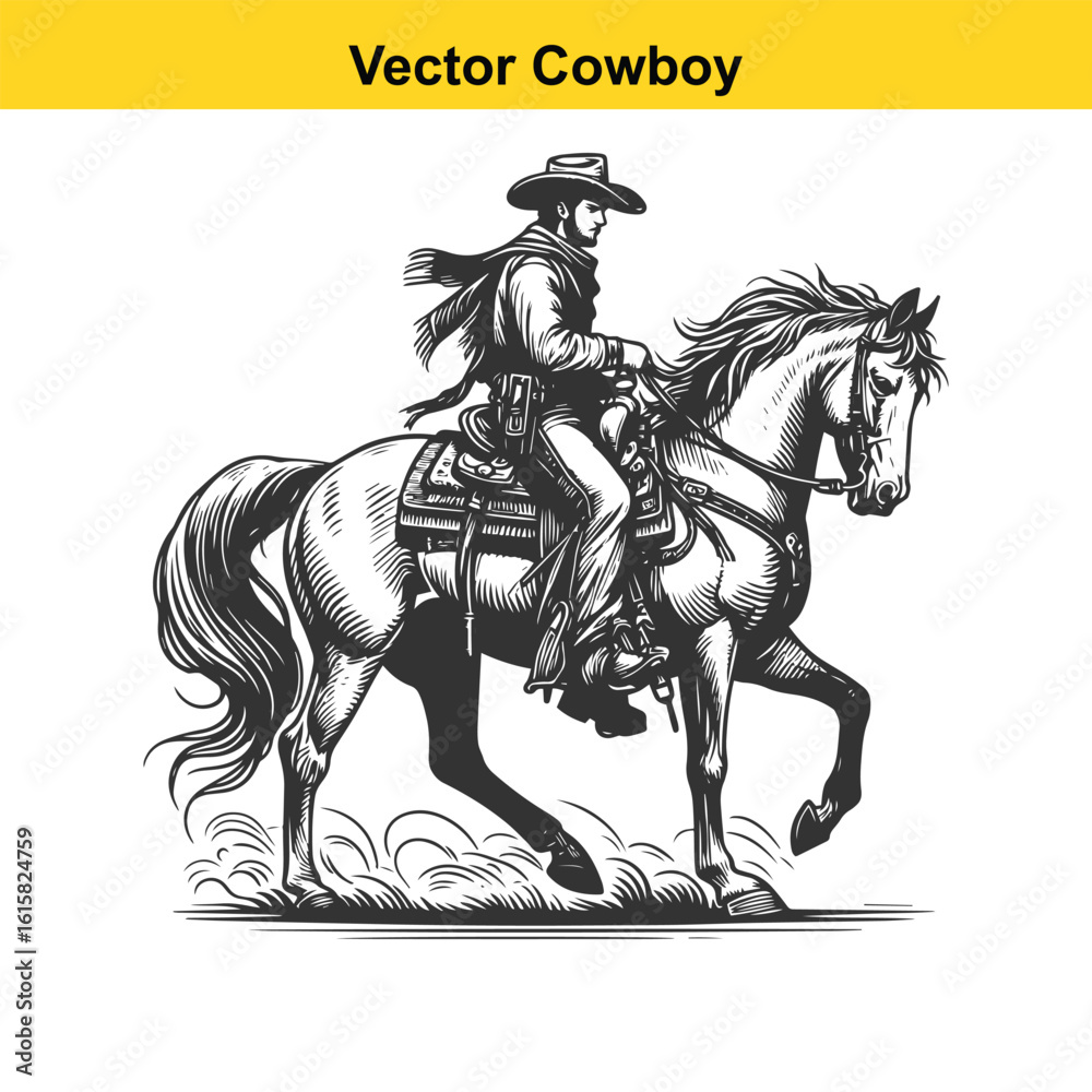 Fototapeta premium Western Cowboy Command: Reining Horse with Fierce Focus