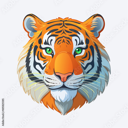 Majestic Tiger Portrait: A Vivid Depiction of Feline Beauty and Untamed Spirit