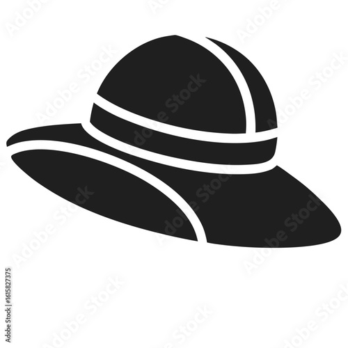 Classic sun hat silhouette a timeless summer accessory elegantly presented isolated on white background
