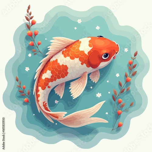 Very beautiful and cute Koi fish design	
