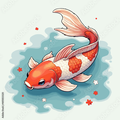 Very beautiful and cute Koi fish design	
