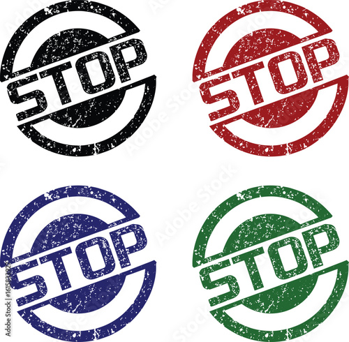 Distressed Stop Sign Vector, Raised Hand Warning Symbol, Caution Sign Illustration, Safety Message Icon,

