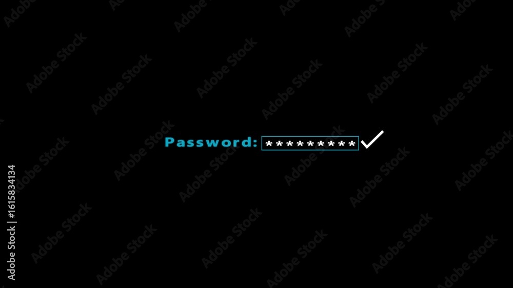 Password icon, Typing wrong and right password icon animation. Glowing ...