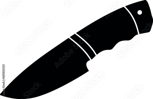 Black silhouette hunting knife sharp blade outdoor tool