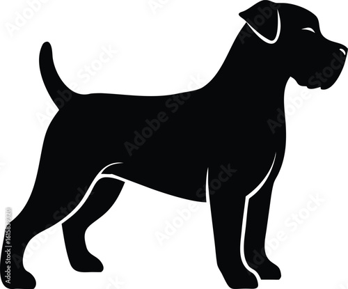 Glen of Imaal Terrier dog silhouette vector of sturdy, low-slung Irish breed with folded ears