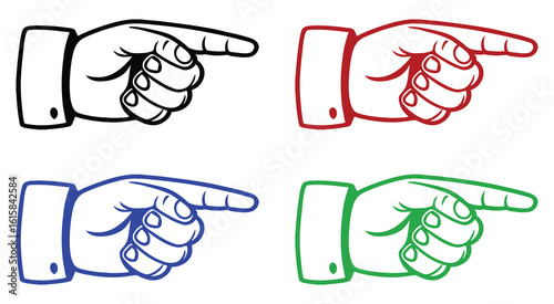 Antique Pointing Finger Vector Set, Vintage Hand Gesture Icons, Engraving Style Illustration, Classic Finger Symbols, Detailed Line Art Hands