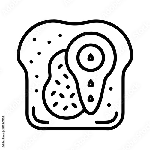 Avocado toast with sesame seeds on bread in a minimalist style  