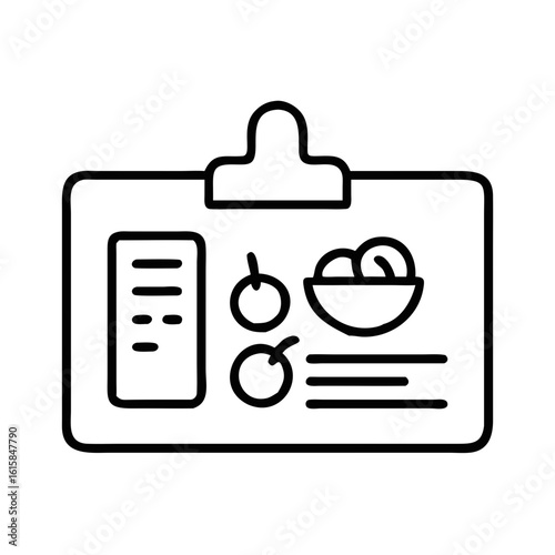 Healthy food recipe card featuring fruits and nutritional information  
