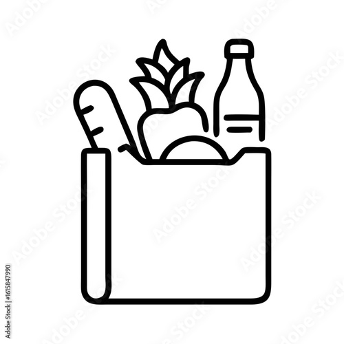 Outline of a sandwich with layers of ingredients on white background  