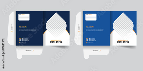 Professional and modern corporate document folders for business presentations. Creative folder template design. Unique file cases for real estate and office branding.
