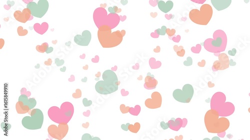 Wallpaper Mural Pastel-colored hearts float gently on a white background in animated romantic light style
 Torontodigital.ca