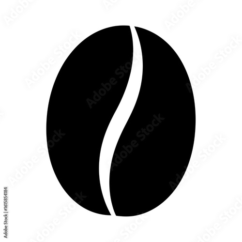 Vector art of vector illustration of a single coffee bean with a curved line representing its natural form