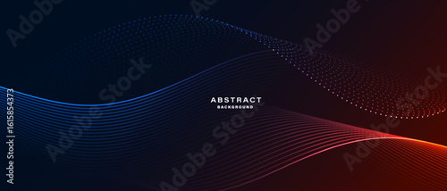 Colorful gradient wave lines on dark modern background